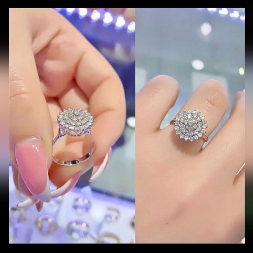 925 White Gold Diamond Ring
